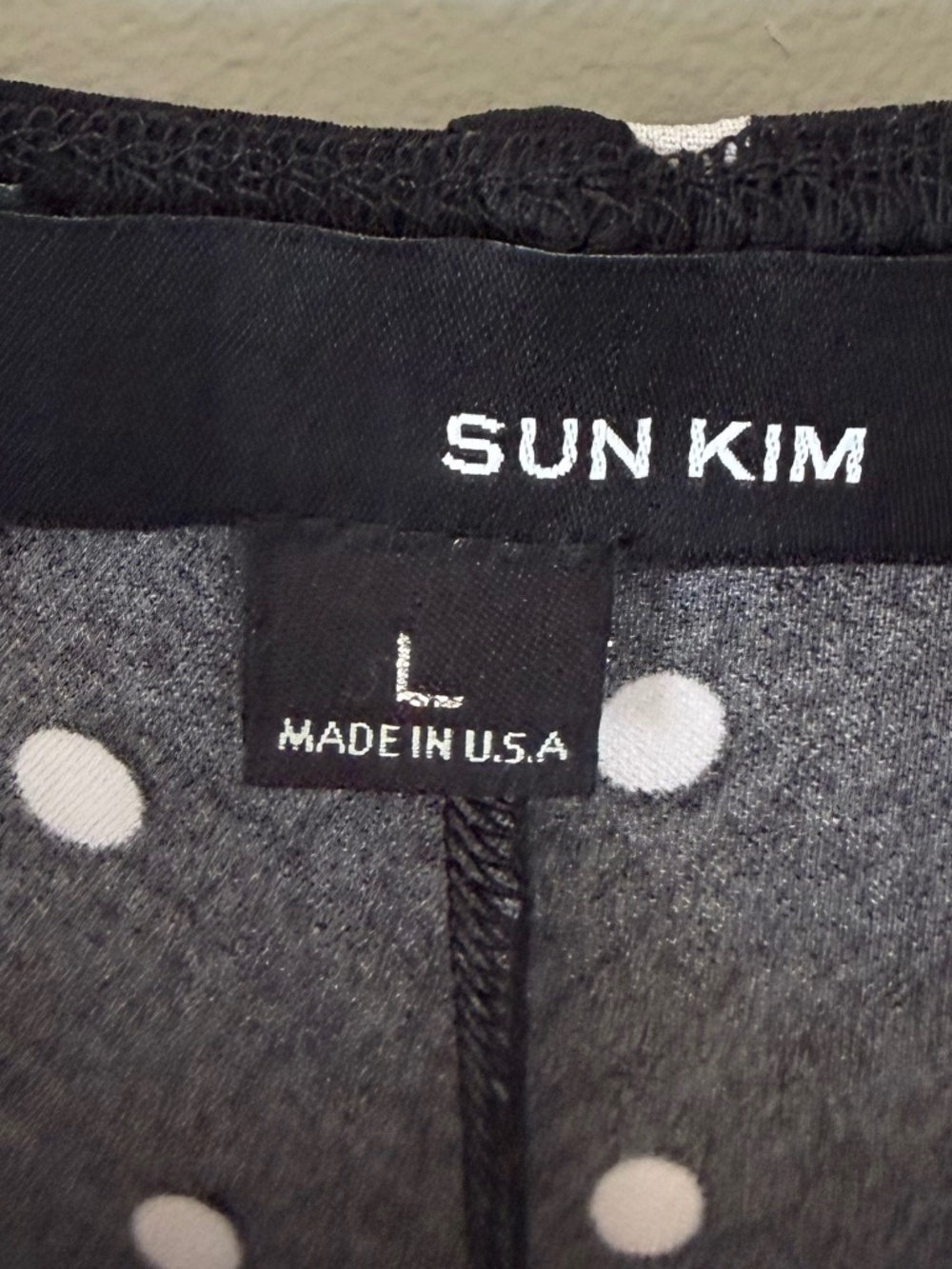 ⚫⚪ NWT Sun Kim Jessica Polka Dot Maxi Dress Size L Made in USA ⚪⚫ - Picture 5 of 9
